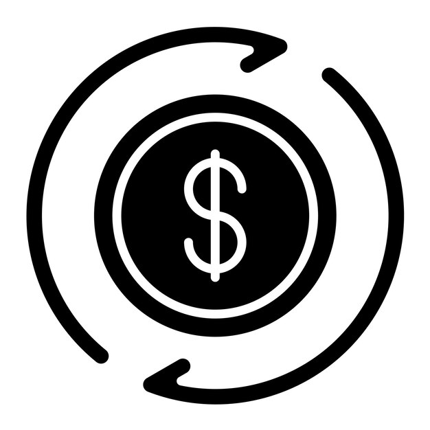 Precio de reserva Glyph Ilustración en negro sólido