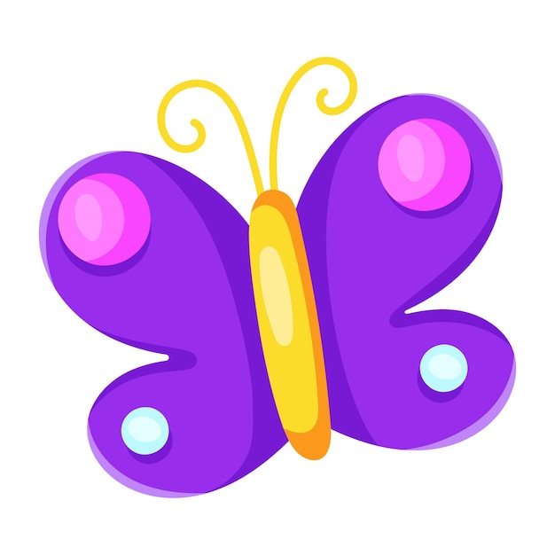 Vector preciosa pegatina plana de mariposa