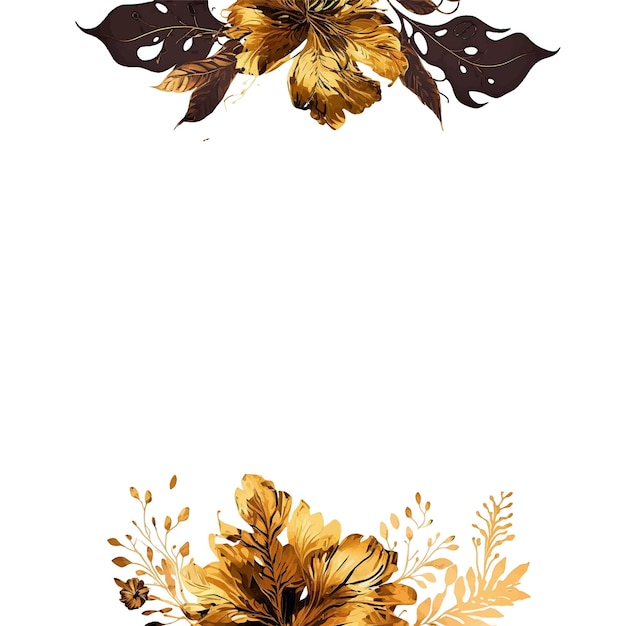 Preciosa plantilla de invitación de boda dibujada a mano con flores y hojas secas