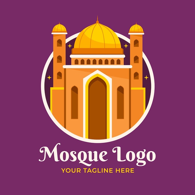 Preciosa plantilla del logotipo de la mezquita