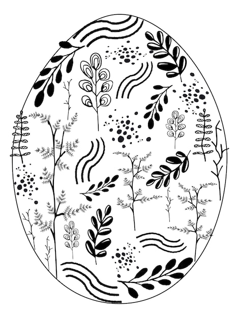 Vector precioso dibujo de ornamento de huevo de pascua por acuarela