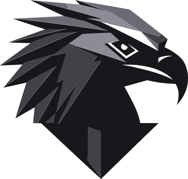 Predator Hawk Un logotipo vectorial negro para el líder Black Hawk Predator Logo Un logotipo vectorial para la V