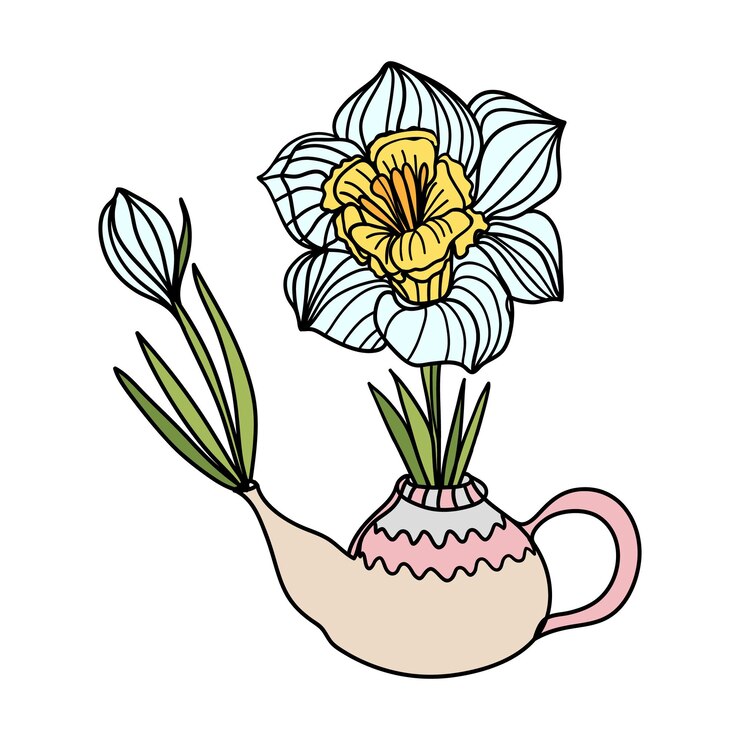 Vector prediseñadas de color con narciso