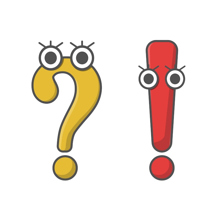 Vector prediseñadas de icono de signo de exclamación de signo de interrogación