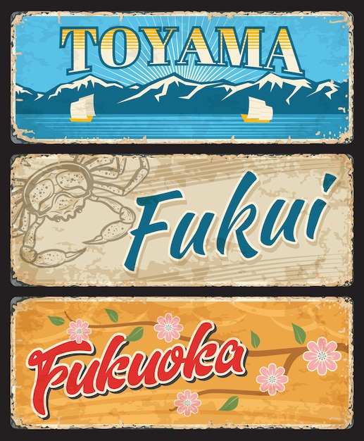 Prefectura de toyama, fukui y fukuoka