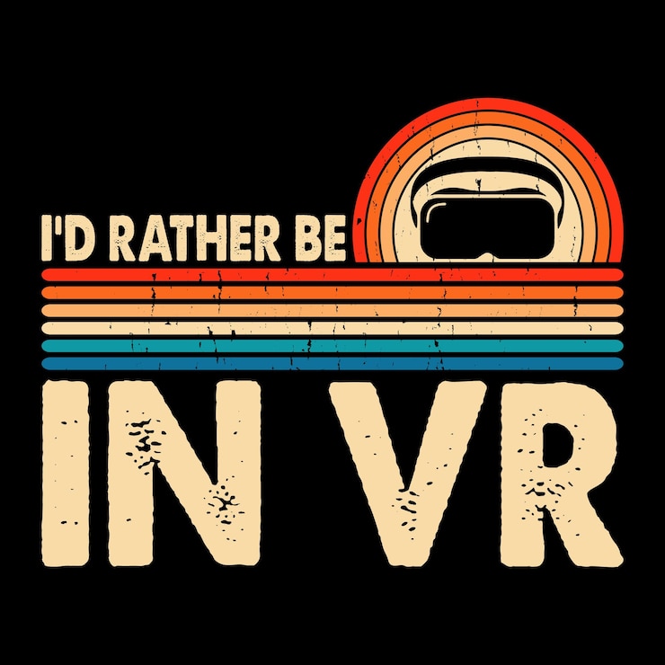 Vector prefiero estar en vr funny virtual reality retro vintage vr tshirt design
