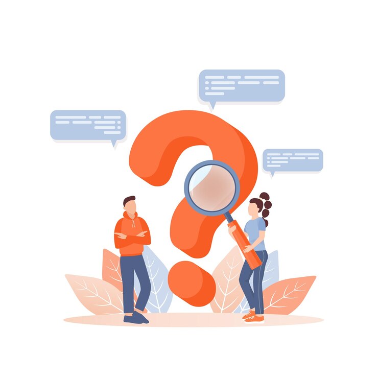 Vector pregunta 3d personas para el diseño de la página de destino ilustración vectorial plana las personas se comunican