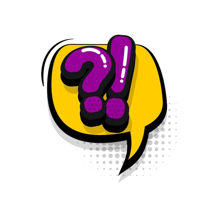 Vector pregunta efectos de sonido de texto cómico estilo pop art vector discurso burbuja palabra dibujos animados