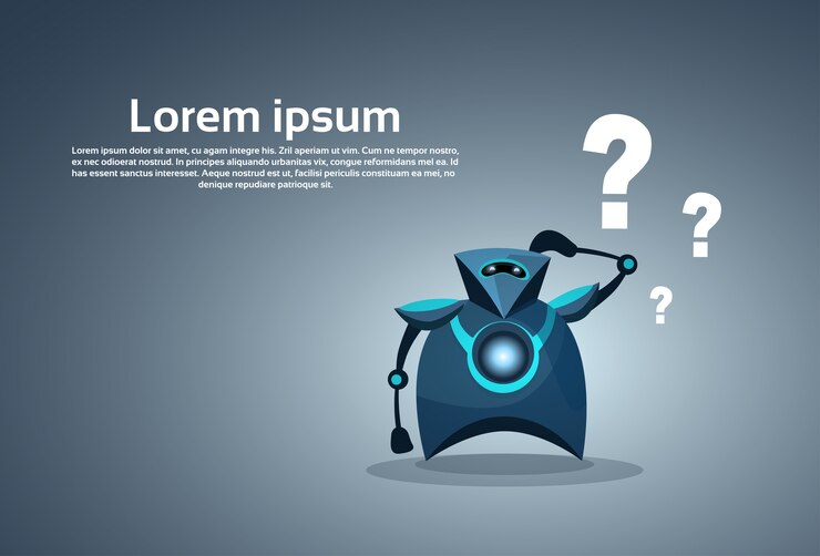 Vector pregunta de pensamiento moderna robot
