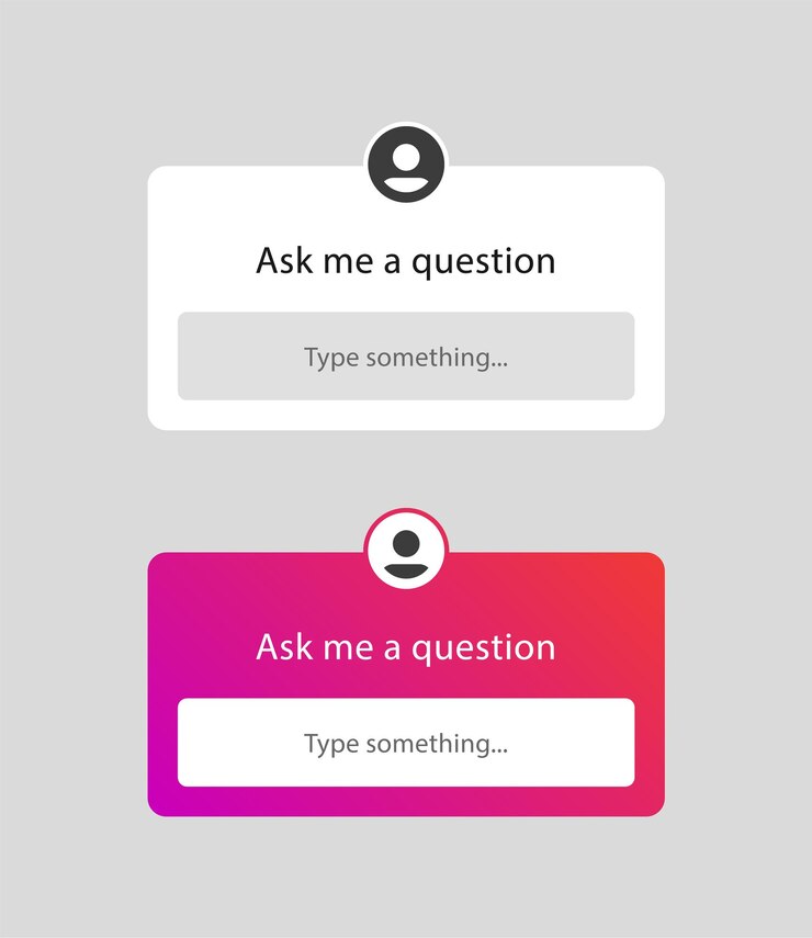 Vector pregúntame un cuadro de preguntas para la plantilla de diseño de etiqueta de redes sociales de la historia de instagram