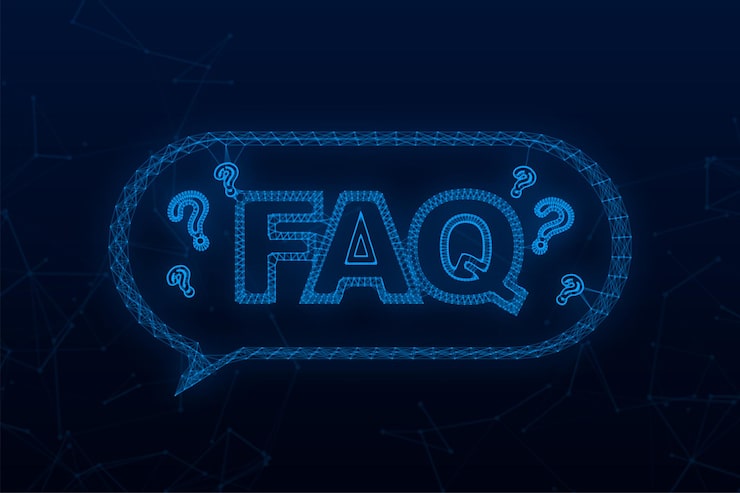 Vector preguntas frecuentes banner de preguntas frecuentes icono de plexus computadora con iconos de preguntas