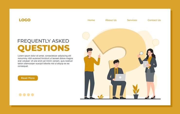 Vector preguntas frecuentes ilustración del concepto plantilla de página de aterrizaje del sitio web de diseño plano
