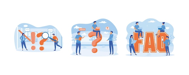 Preguntas frecuentes o resolución de problemas Recuperación de información Preguntas comunes Ilustración moderna de vector plano