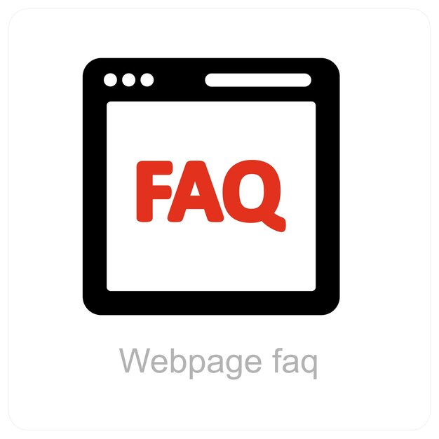 Preguntas frecuentes de la página web y concepto de icono web