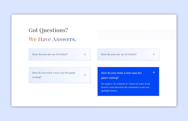 Preguntas frecuentes plantilla de diseño para el sitio web