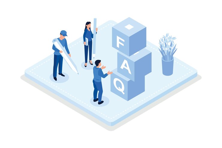 Vector preguntas frecuentes y servicio de asistencia al cliente concepto de soporte al cliente vector isométrico ilustración moderna