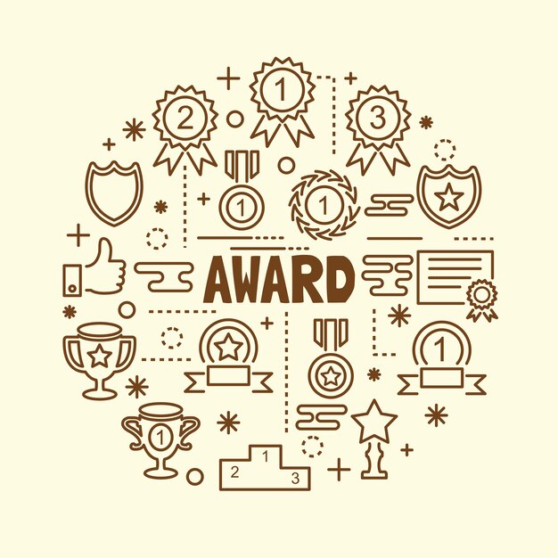 premiar los iconos mínimos de líneas finas