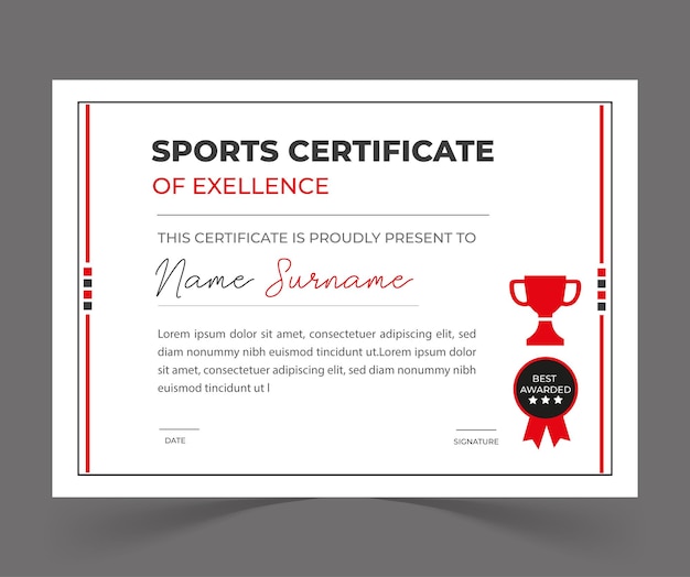 Premio al Certificado de Excelencia Deportiva