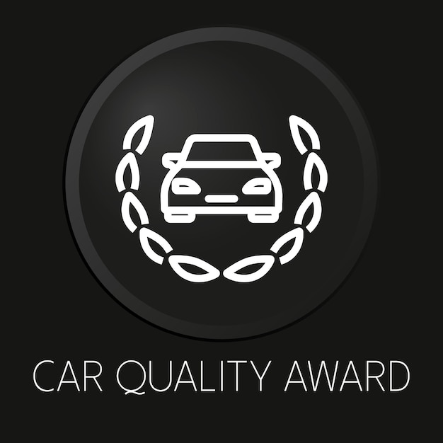 Premio a la calidad del automóvil icono de línea de vector mínimo en el botón 3D aislado sobre fondo negro Premium VectorxA