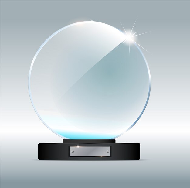 Premio circle glass trophy.