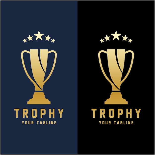 Premio de diseño de logotipo del trofeo ganador del campeonato del trofeo vector de éxito marca