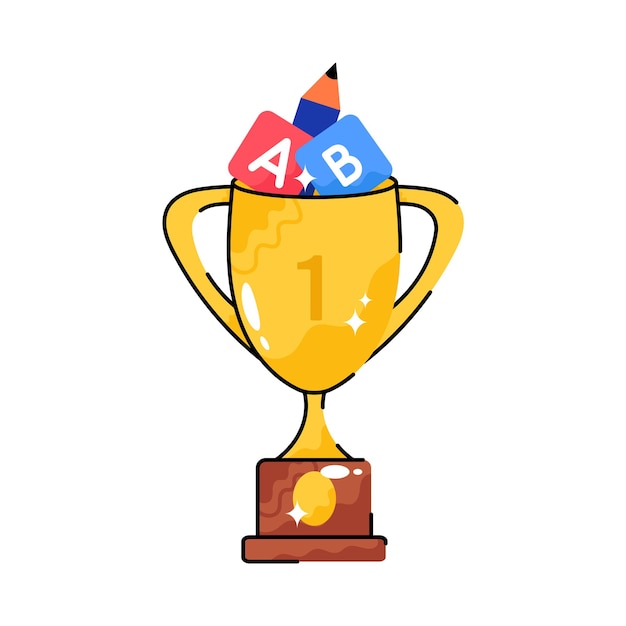 Premio doodle vector lleno de contorno adhesivo archivo EPS 10