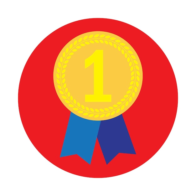 Premio ganador Medalla de oro 1er lugar gran diseño para cualquier propósito Número uno Ilustración vectorial EPS 10