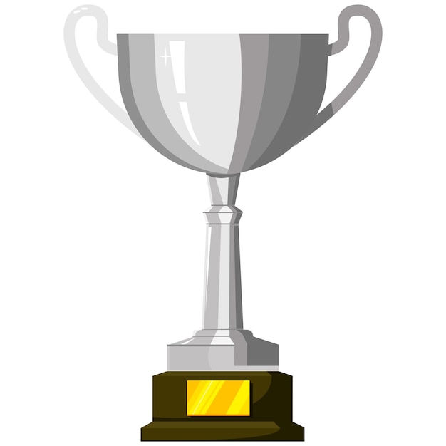 El premio para la ilustración de vector plano de segundo lugar de tazas
