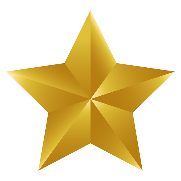 Premio por jugar el icono de la estrella de oro en la ilustración de vector de fondo blanco