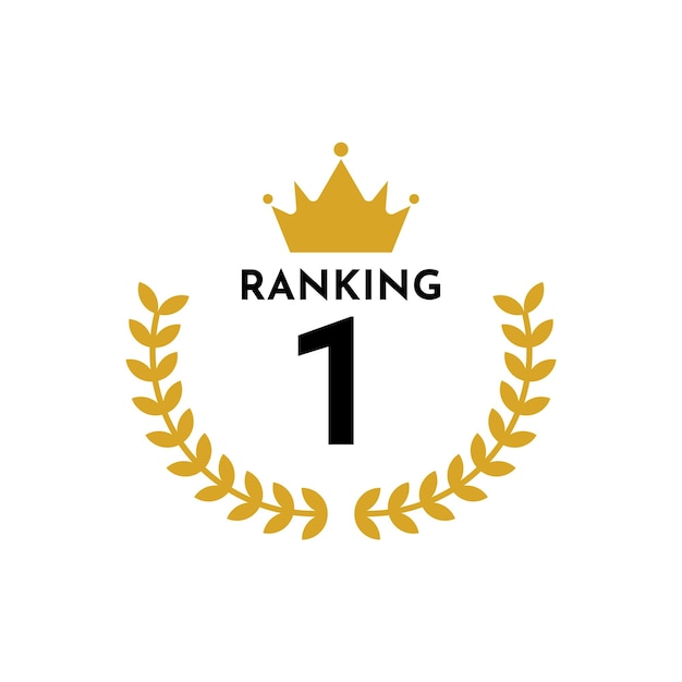 Premio de la medalla del icono del primer lugar con laurel y corona