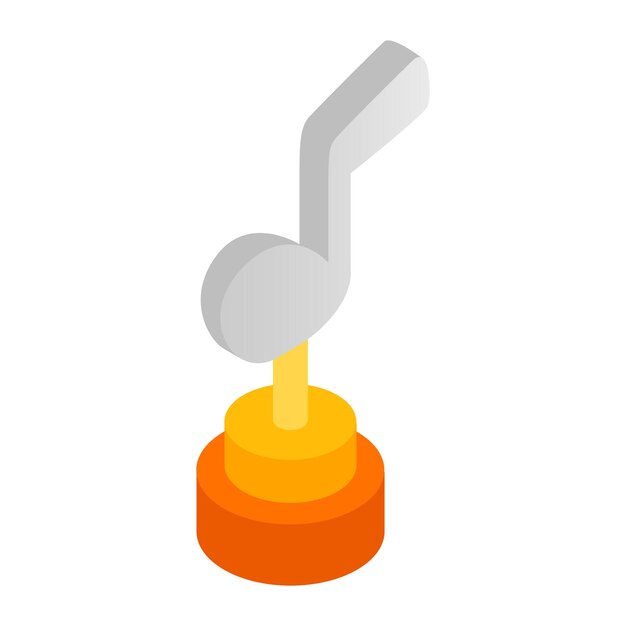 Premio de música icono isométrico 3d sobre un fondo blanco