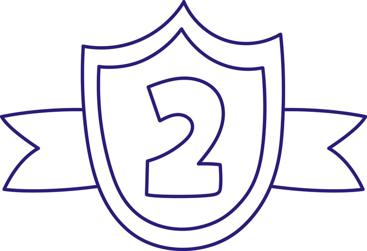 Vector premio de la orden del segundo lugar de doodle