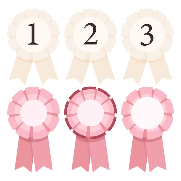 Premio de roseta con cinta 1o 2o 3o