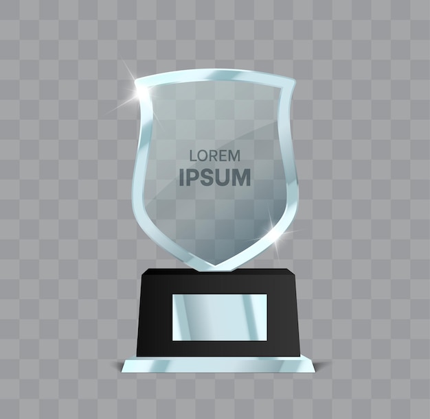Premio trofeo aislado premio de cristal transparente ilustración vectorial