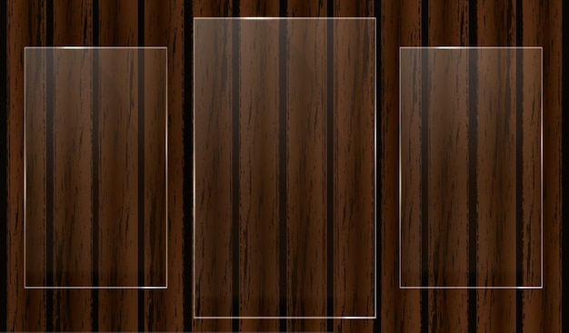 Premio Trofeo de cristal sobre fondo de madera Ilustración vectorial