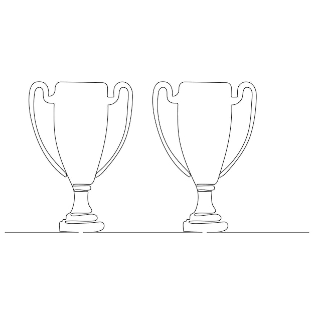 Premios Trofeos y copas ganadoras con temas de línea delgada Icon vactor