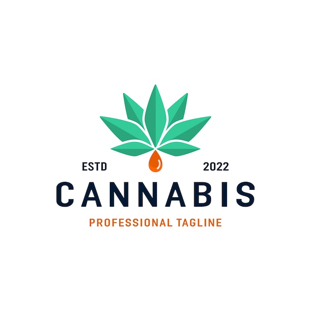 Premium cannabis 3d logo designs vector