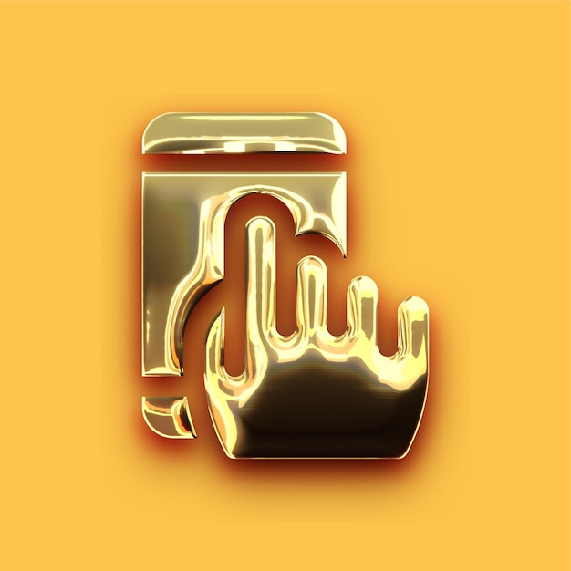 Premium Chrome Gold Mobile Haga clic en el icono con fondo amarillo personalizable