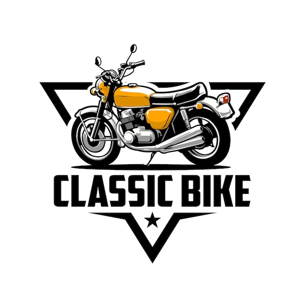 Premium Classic Motor Bike Badge Logo Vector aislado. Lo mejor para el logotipo de Classic Automotive Motor Club