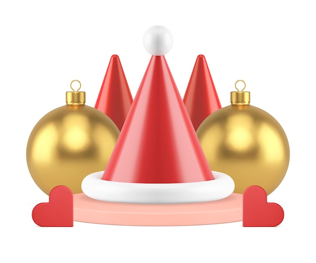 Premium Navidad rojo vacaciones composición tradicional diciembre elementos festivos realista 3d icono vector