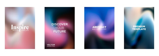 Premium Poster Templates Abstract Gradient Mesh Background Designs