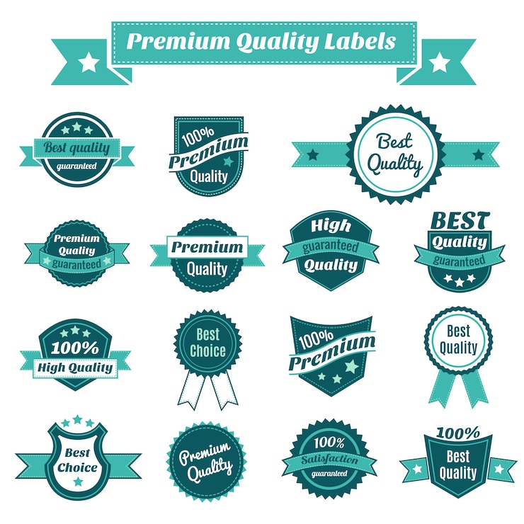 Vector premium quality label collection
