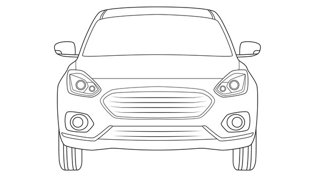 Premium sedán coche vector sedán coche vector ilustración en estilo plano