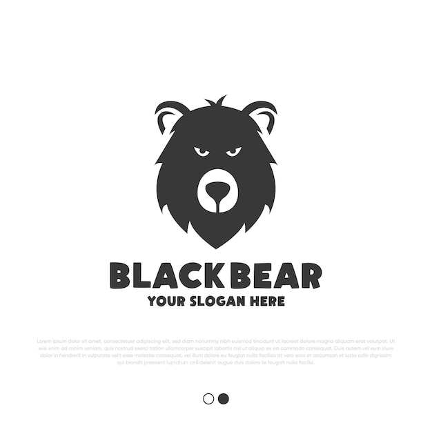 Premium de vector de diseño de logotipo de oso negro