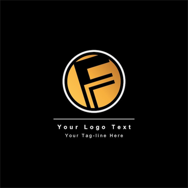 Premium Vector F Letter Logo en dos variaciones de color Hermoso diseño de logotipo para la marca de la empresa Elegante diseño de identidad en blanco y dorado