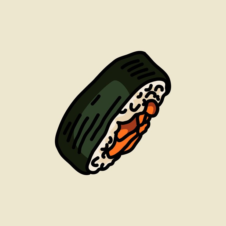 Vector premium vector hand draw sushi set para restaurante de cocina japonesa