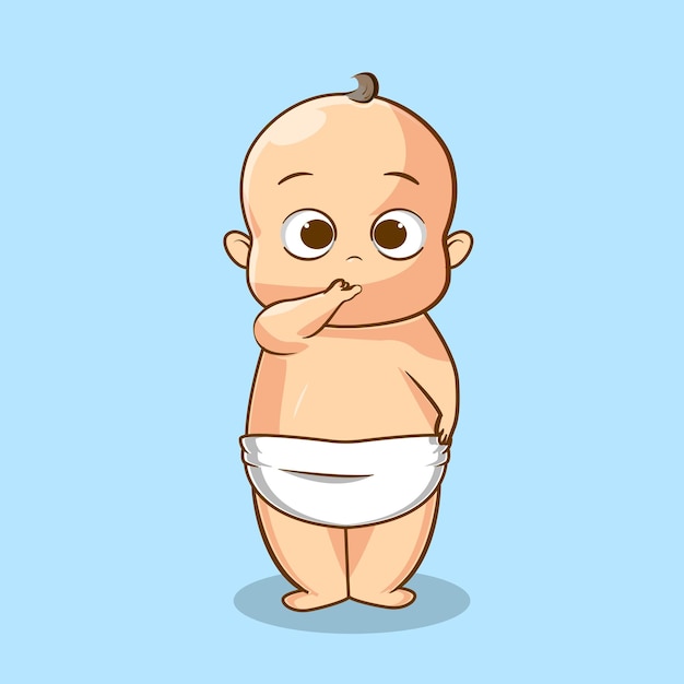 Premium vector l atractivo lindo bebé diseño de personajes icono diseño logotipo icono personaje ilustración