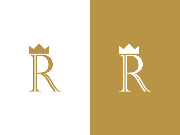 Premium Vector Letter R Logo con Crown Vector Hermoso diseño de logotipo para empresa de lujo