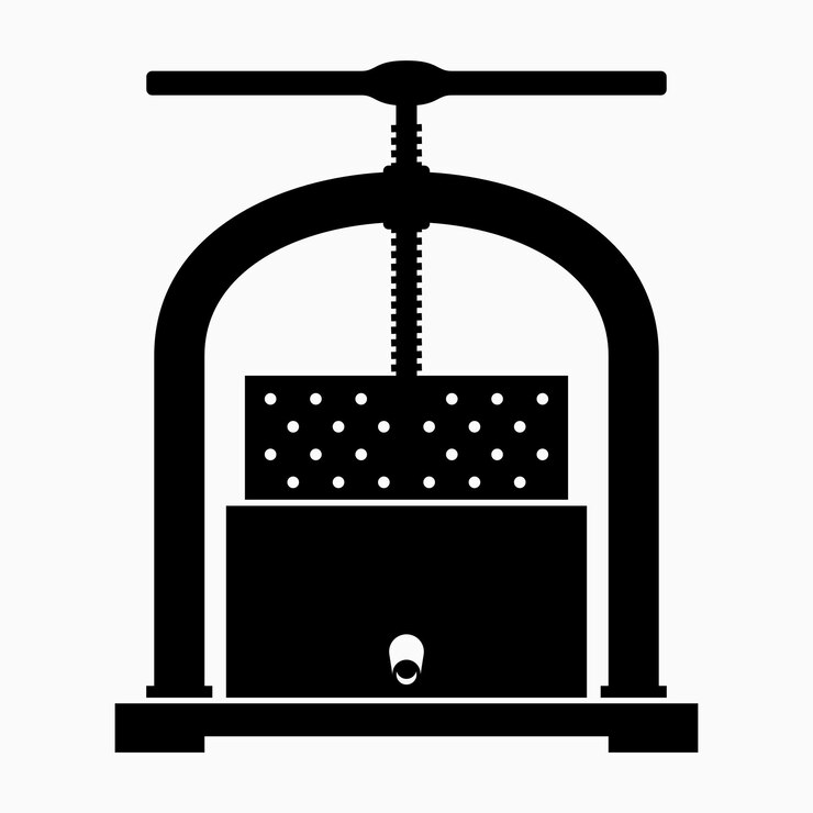 Vector prensa de uva