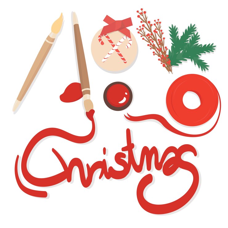 Vector preparación para la tarjeta de navidad y decoraciones de navidad